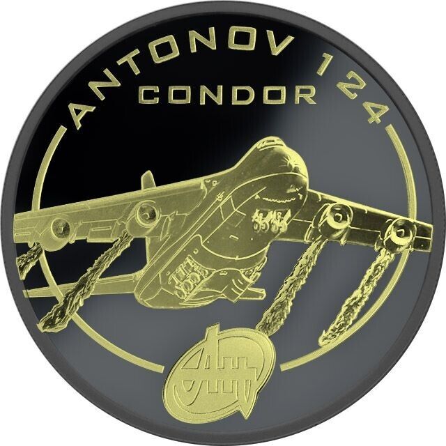 1 Oz Silver Coin 2008 Cook Islands $1 Aircraft - Antonov 124 Condor Ruthenium-classypw.com-1