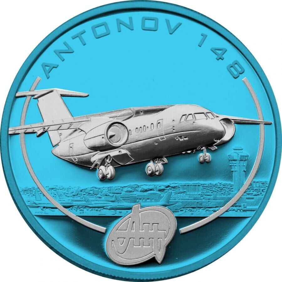 1 Oz Silver Coin 2008 Cook Islands $1 Aircraft - Antonov 148 Colt Space Blue-classypw.com-1