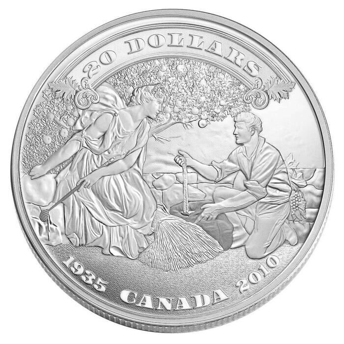 1 Oz Silver Coin 2010 Canada $20 Proof 75th Anniversary of the first Bank Notes-classypw.com-1