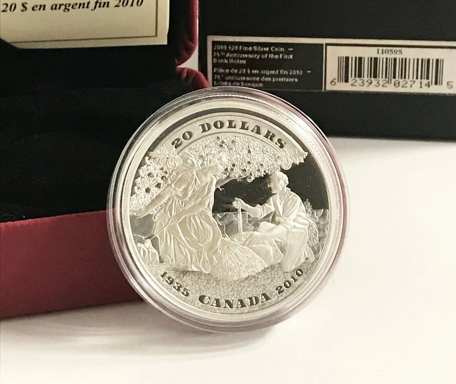 1 Oz Silver Coin 2010 Canada $20 Proof 75th Anniversary of the first Bank Notes-classypw.com-3