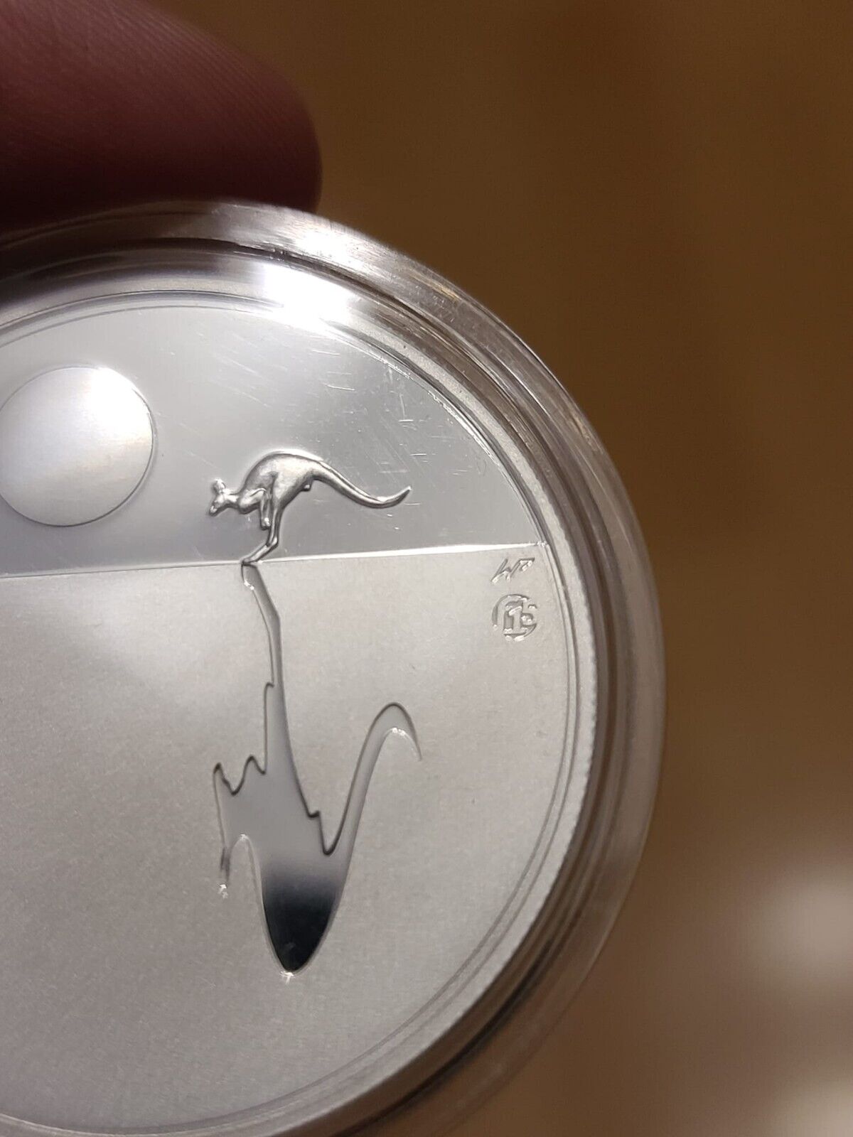 1 Oz Silver Coin 2011 Australia $1 Kangaroo at Sunset F15 Privy Mark Proof Coin-classypw.com-2