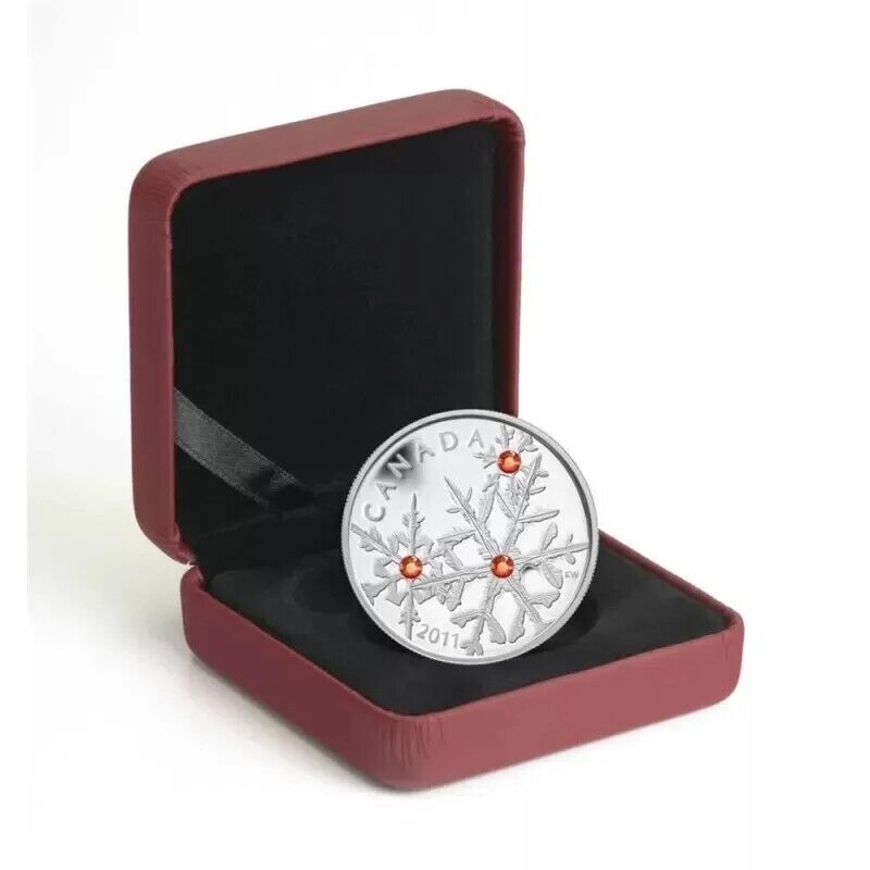 1 Oz Silver Coin 2011 Canada $20 Small Crystal Snowflake Hyacinth Swarovski-classypw.com-3