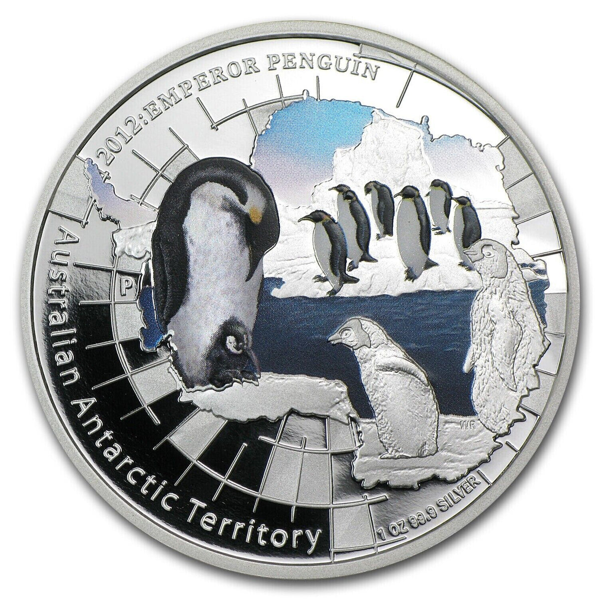 1 Oz Silver Coin 2012 $1 Australia Antarctic Territory - Emperor Penguin-classypw.com-3
