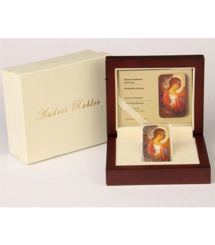 1 Oz Silver Coin 2012 $2 Orthodox Shrines - Andrei Rublev St Michael Archangel-classypw.com-3