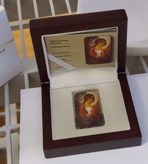 1 Oz Silver Coin 2012 $2 Orthodox Shrines - Andrei Rublev St Michael Archangel-classypw.com-4