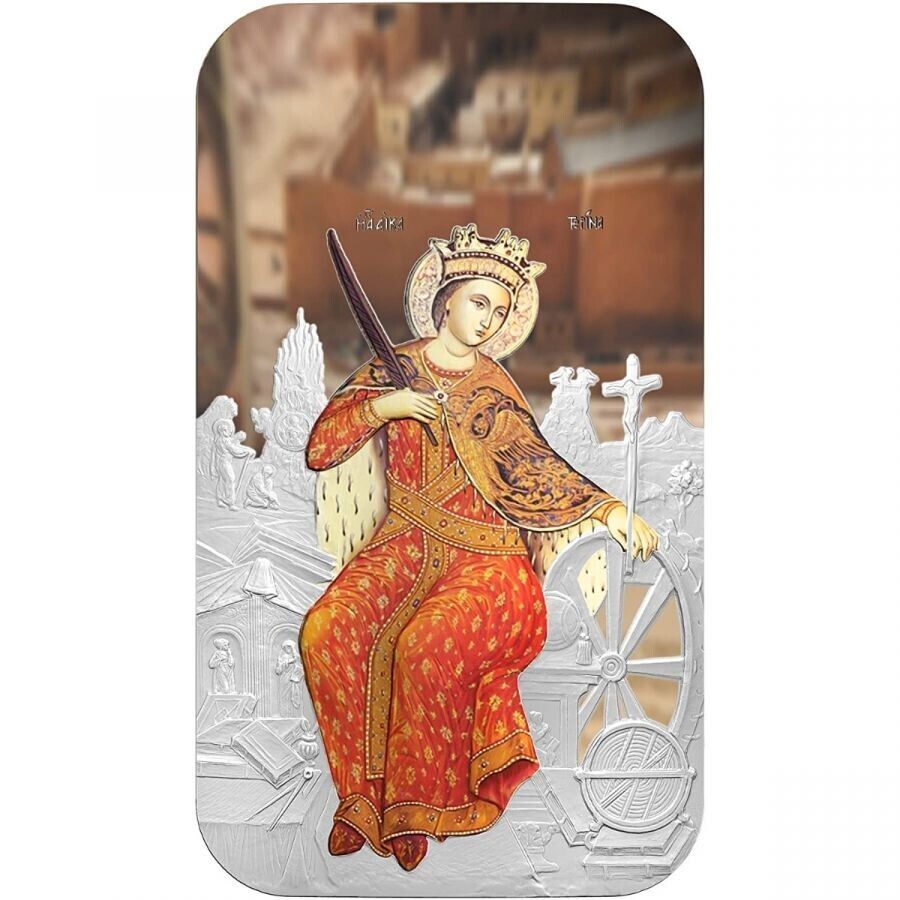 1 Oz Silver Coin 2012 $2 Orthodox Shrines - Great Martyr Catherine of Alexandria-classypw.com-2