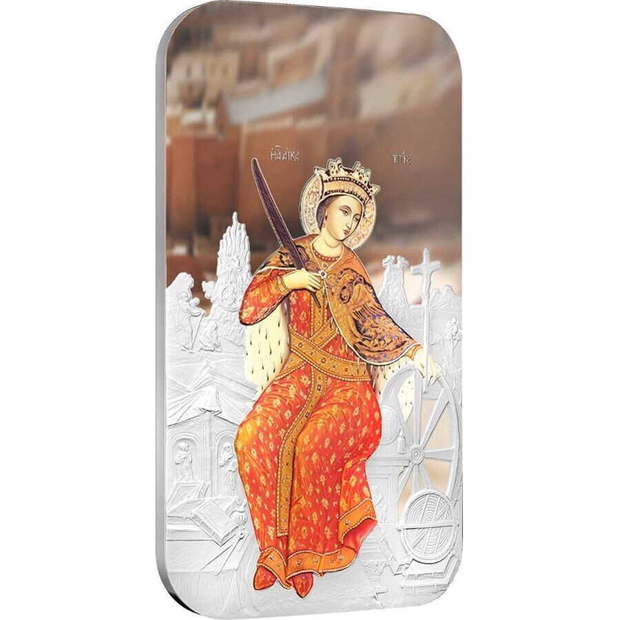 1 Oz Silver Coin 2012 $2 Orthodox Shrines - Great Martyr Catherine of Alexandria-classypw.com-3