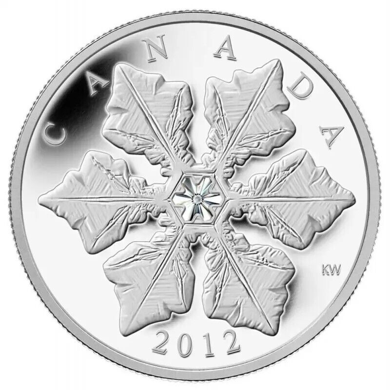 1 Oz Silver Coin 2012 $20 Canada Winter Crystal Snowflake Clear Swarovski-classypw.com-1