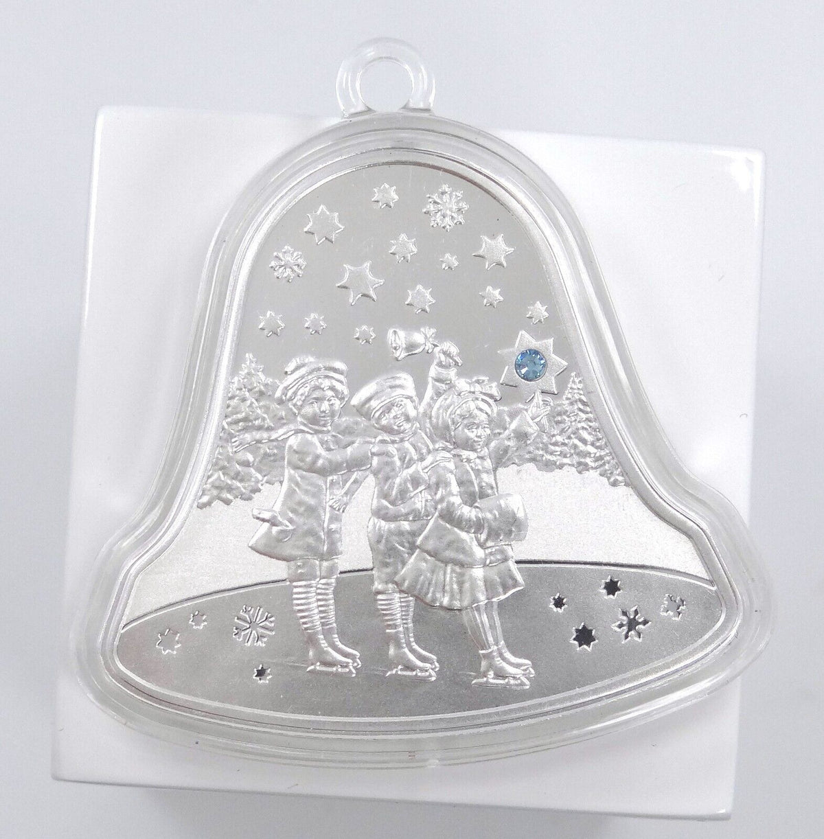 1 Oz Silver Coin 2012 Niue $2 Christmas Bell Ornament Proof Swarovski Crystal-classypw.com-4