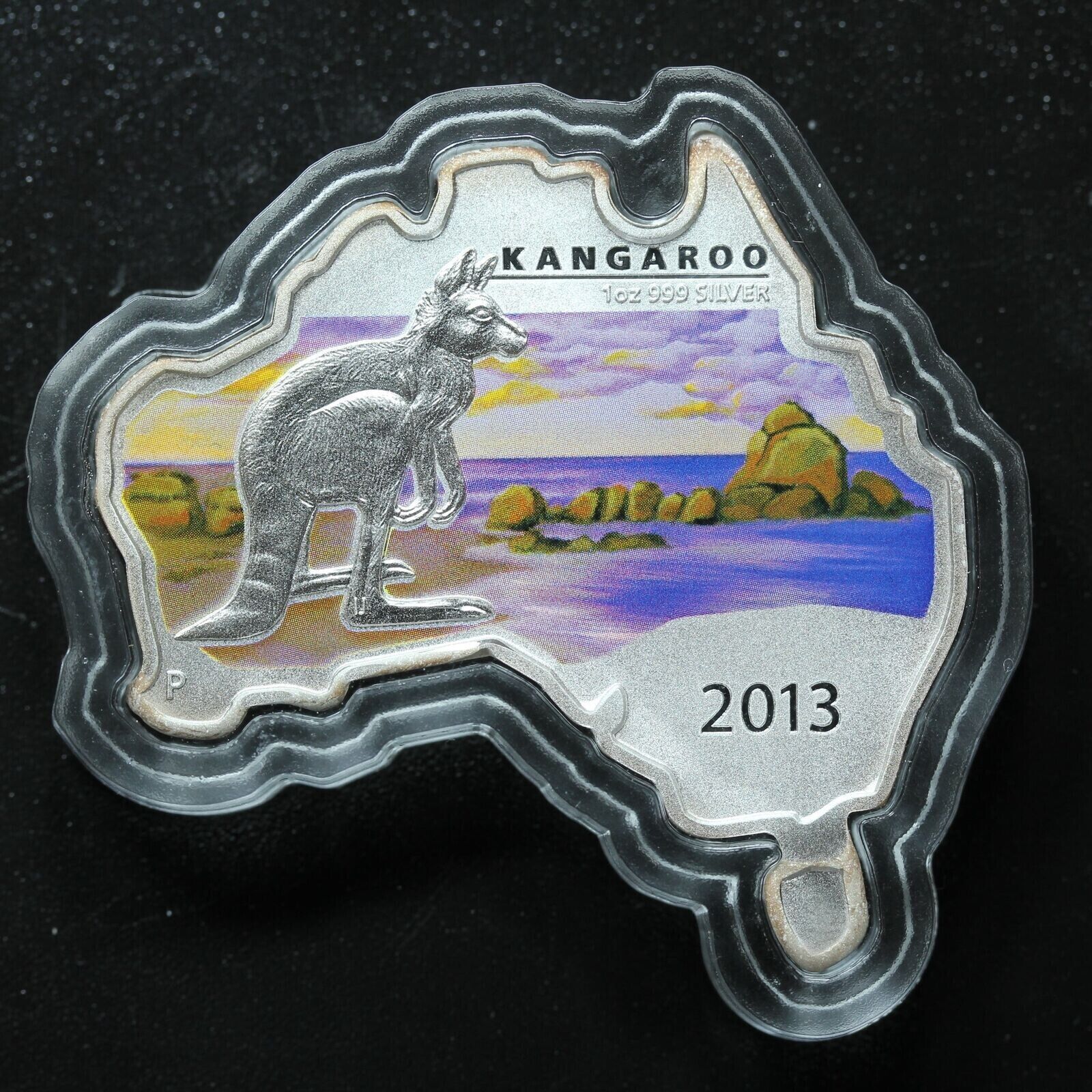1 Oz Silver Coin 2013 $1 Australia Australian Map Shaped Coin - Kangaroo-classypw.com-2