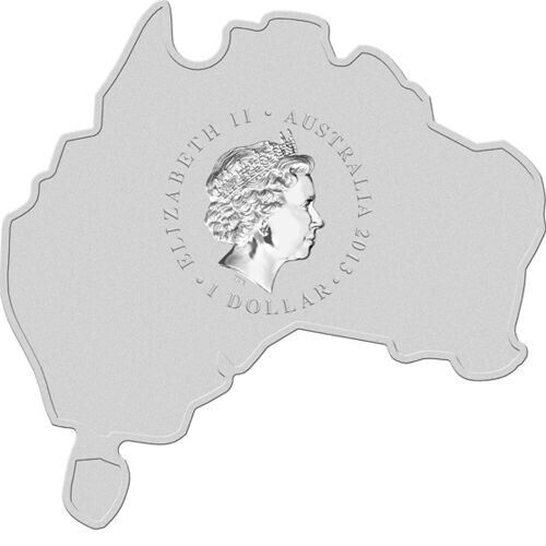 1 Oz Silver Coin 2013 $1 Australia Australian Map Shaped Coin - Kangaroo-classypw.com-5