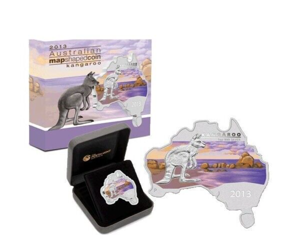 1 Oz Silver Coin 2013 $1 Australia Australian Map Shaped Coin - Kangaroo-classypw.com-6
