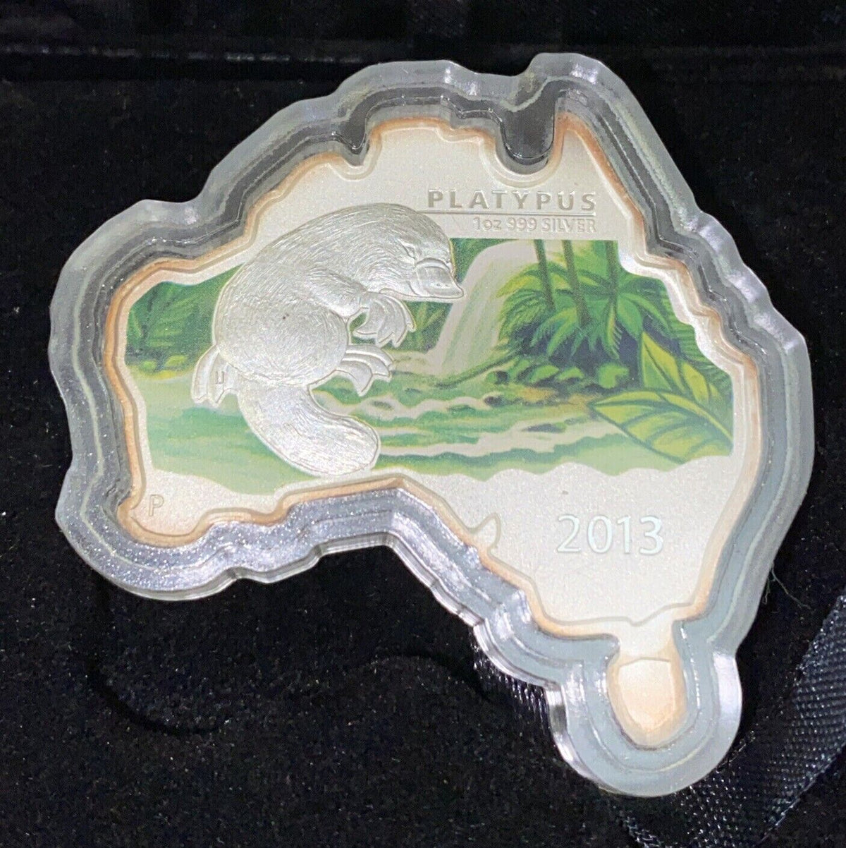 1 Oz Silver Coin 2013 $1 Australia Australian Map Shaped Coin - Platypus-classypw.com-2