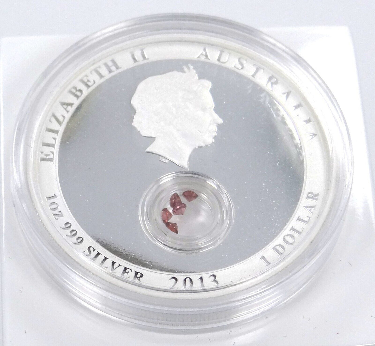1 Oz Silver Coin 2013 $1 Australia Treasures of the World Europe - Garnet Locket-classypw.com-2