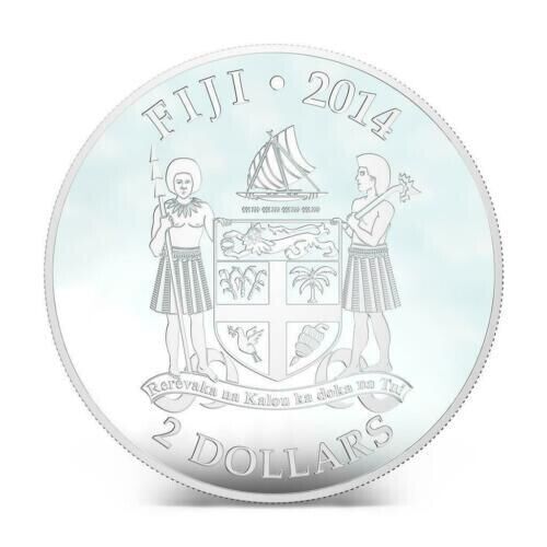 1 Oz Silver Coin 2013 $2 Fiji Dogs &amp; Cats Cat w/stone - Prionailurus Rubiginosus-classypw.com-4