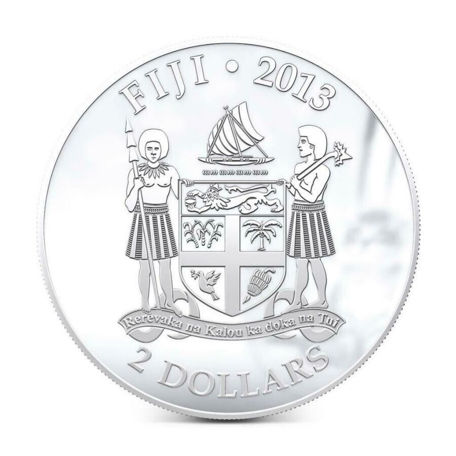 1 Oz Silver Coin 2013 $2 Fiji Dogs &amp; Cats - Fluffy Cat w/ stone - American Curl-classypw.com-5