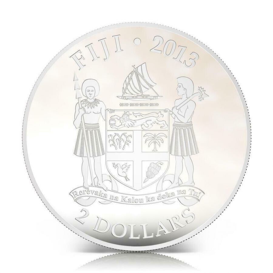 1 Oz Silver Coin 2013 $2 Fiji Dogs &amp; Cats Fluffy Cat w/stone - Birman-classypw.com-3