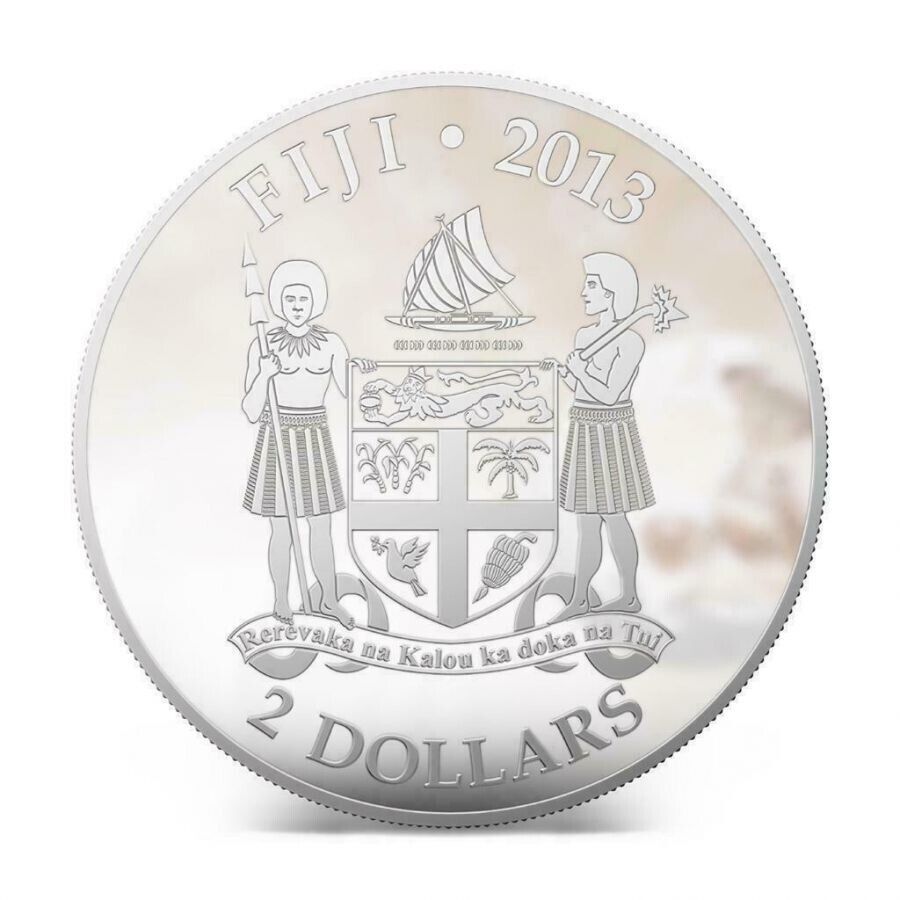 1 Oz Silver Coin 2013 $2 Fiji Dogs &amp; Cats - Little Puppy w/ stone - Toy Terrier-classypw.com-4