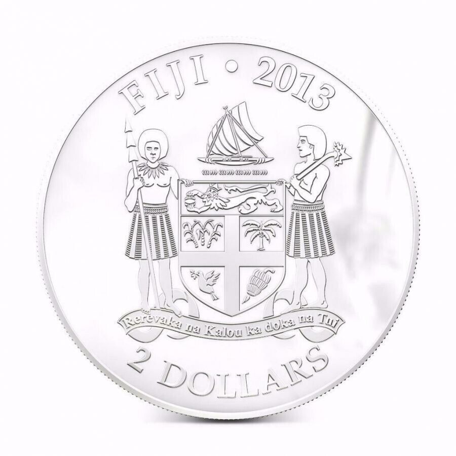 1 Oz Silver Coin 2013 $2 Fiji Dogs &amp; Cats My Best Friend w/ stone - Basset Hound-classypw.com-5