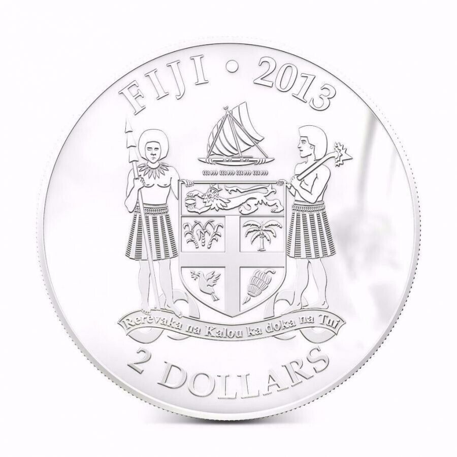 1 Oz Silver Coin 2013 $2 Fiji Dogs & Cats My Best Friend w/ stone - Basset Hound-classypw.com-5