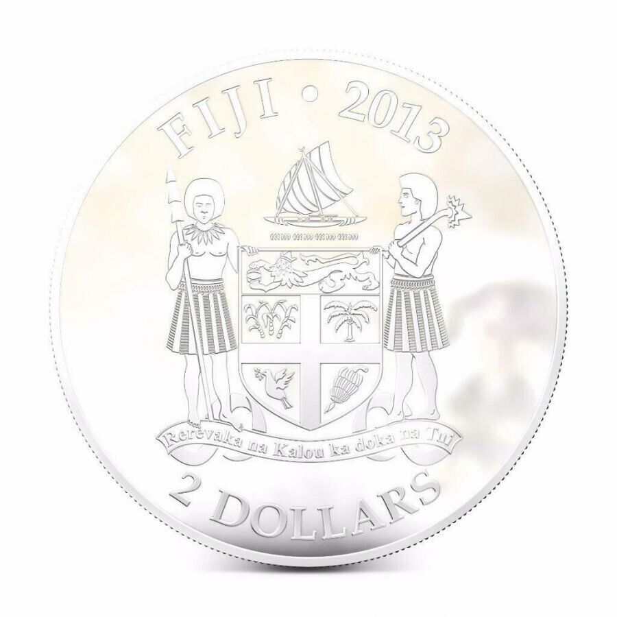 1 Oz Silver Coin 2013 $2 Fiji Dogs &amp; Cats - My Best Friend w/ stone - Dachshund-classypw.com-5