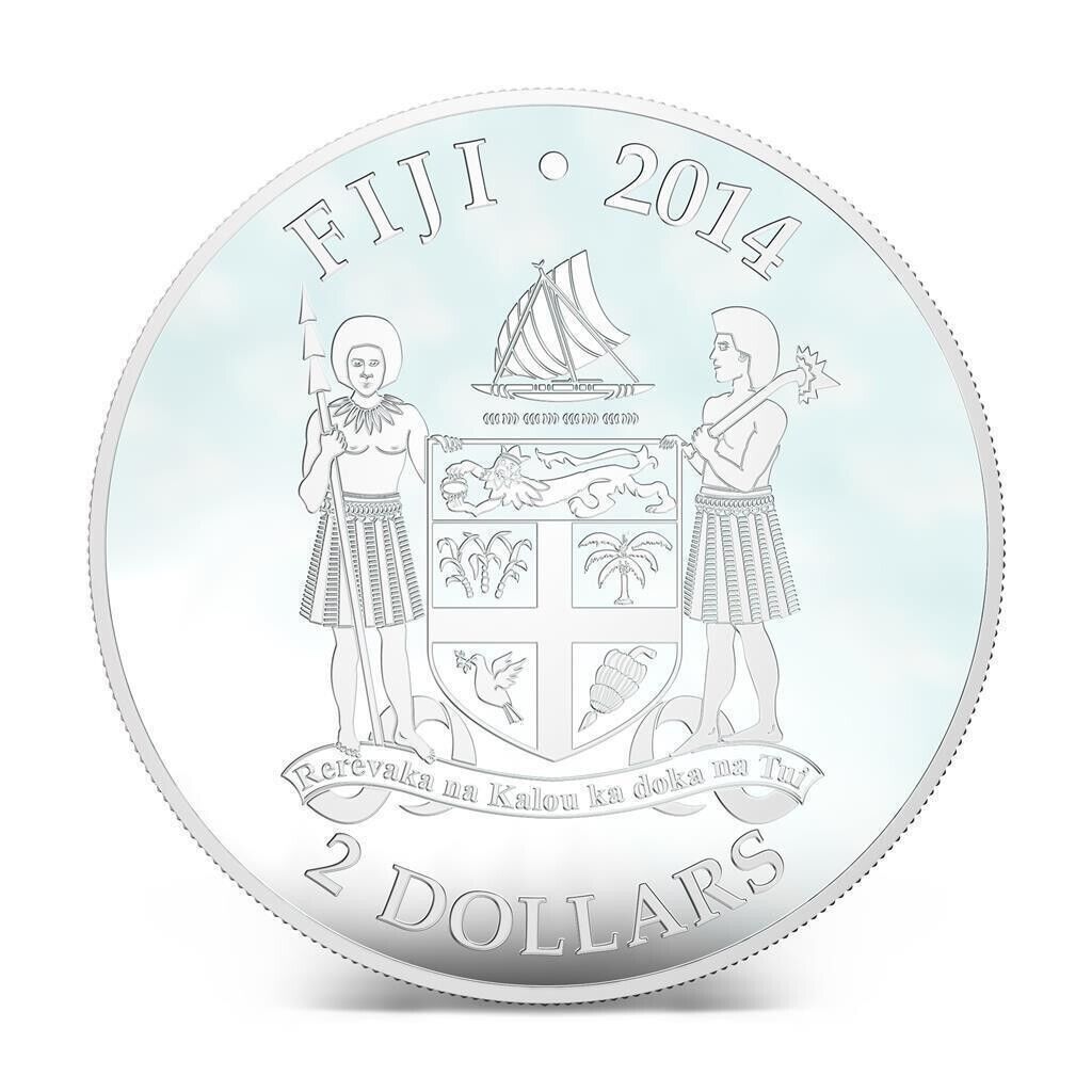 1 Oz Silver Coin 2013 $2 Fiji Dogs & Cats My Little Puppy w/ stone - Pekingese-classypw.com-4