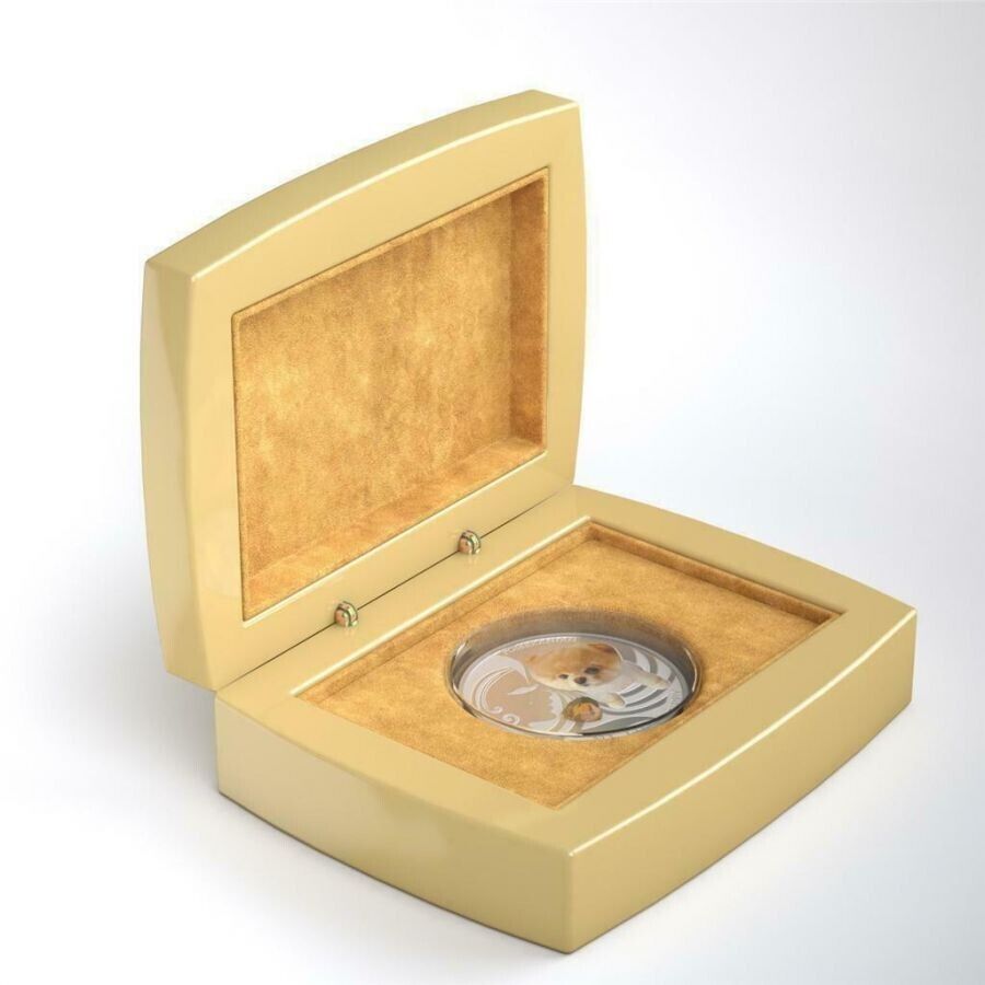 1 Oz Silver Coin 2013 $2 Fiji Dogs &amp; Cats - My Little Puppy w/ stone Pomeranian-classypw.com-2