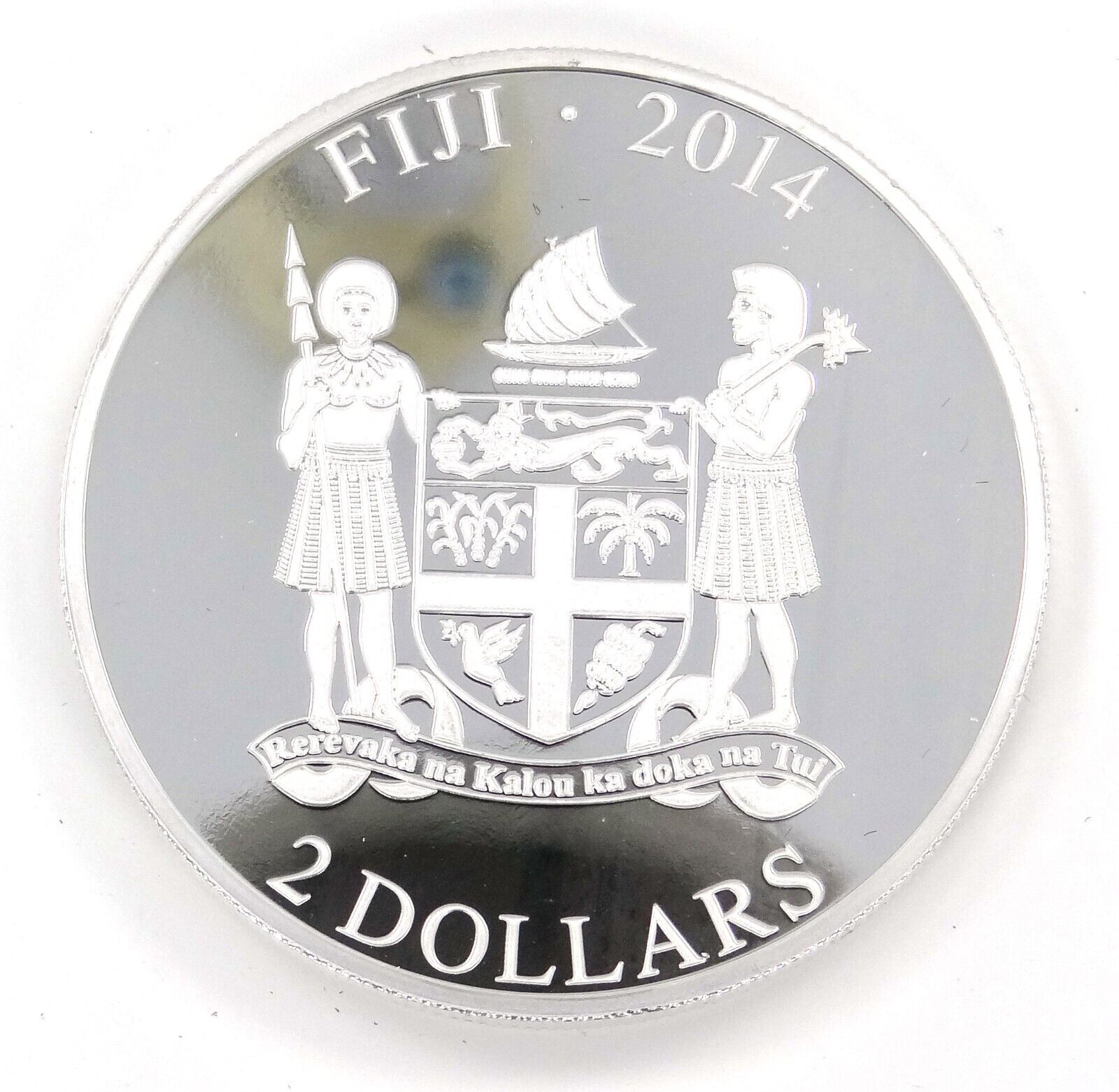 1 Oz Silver Coin 2013 $2 Fiji Dogs & Cats - Norwegian Forest Fluffy Cat w/ stone-classypw.com-3