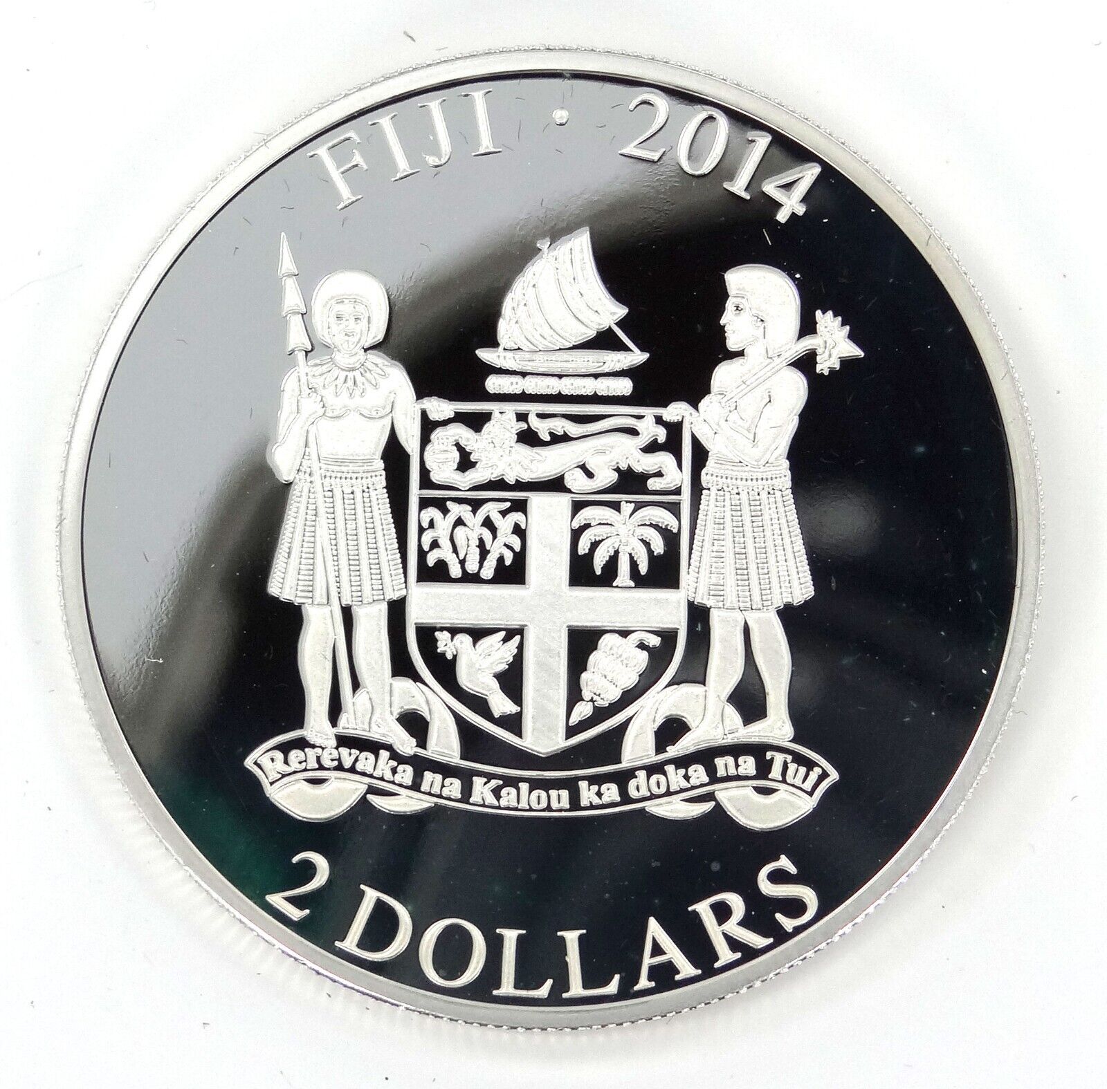 1 Oz Silver Coin 2013 $2 Fiji Dogs & Cats Super Cat w/ stone - Scottish Fold-classypw.com-3
