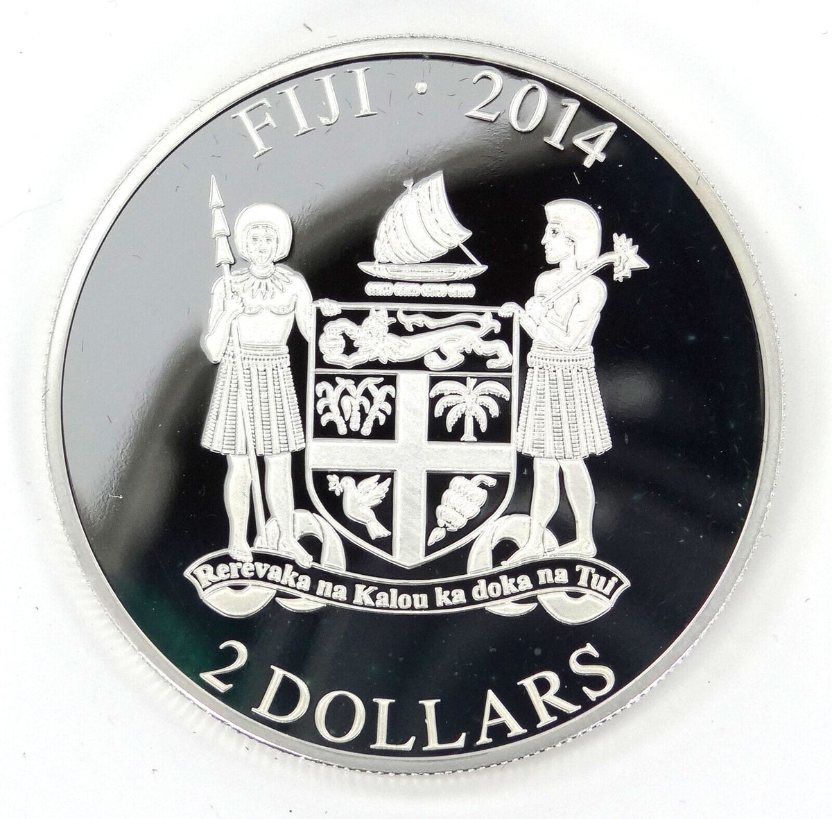 1 Oz Silver Coin 2013 $2 Fiji Dogs &amp; Cats Super Cat w/ stone - Scottish Fold-classypw.com-3