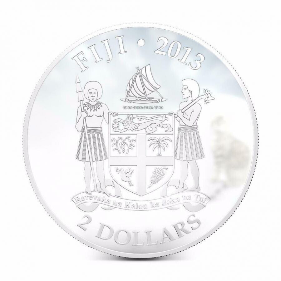 1 Oz Silver Coin 2013 $2 Fiji Dogs & Cats - Super Cat with stone - Bengal-classypw.com-4