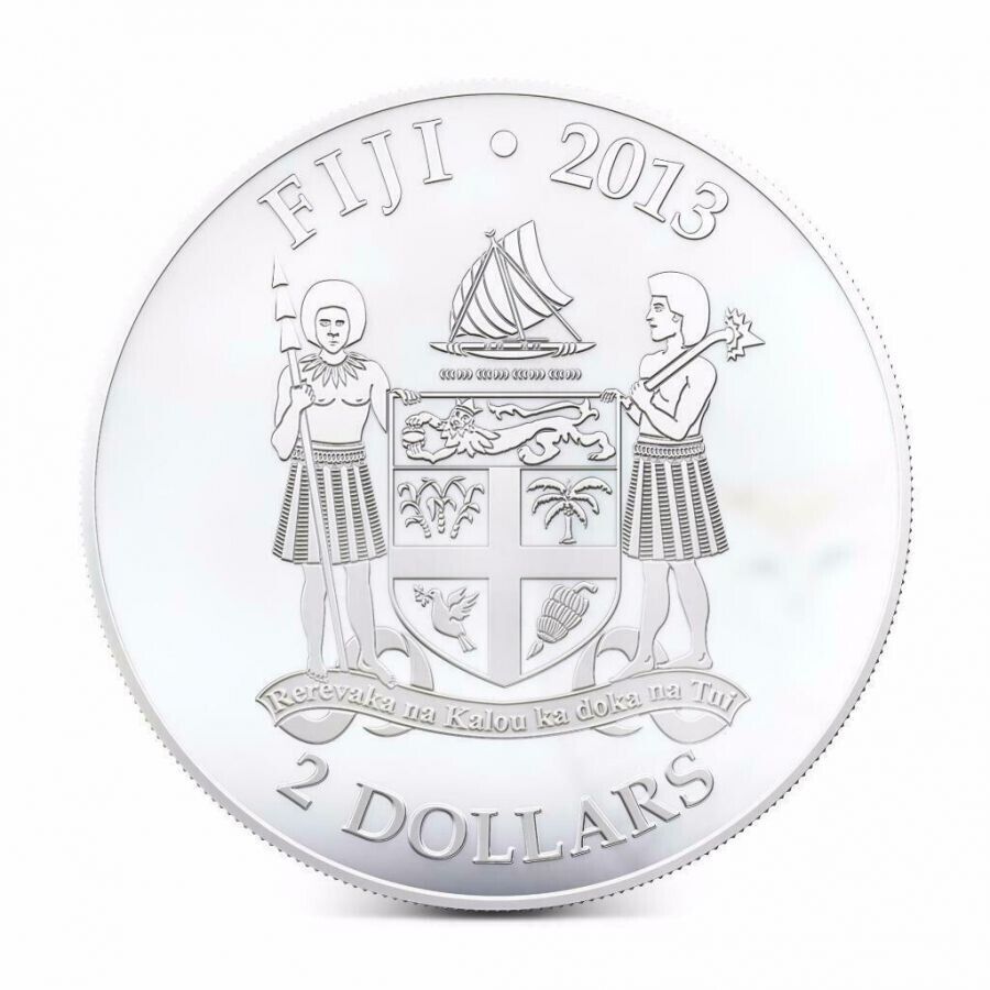 1 Oz Silver Coin 2013 $2 Fiji Dogs & Cats - Wild Cat w/ stone - Felis Margarita-classypw.com-5