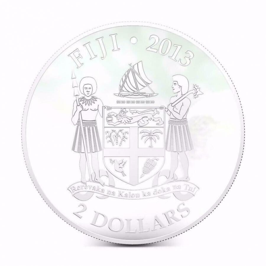 1 Oz Silver Coin 2013 $2 Fiji Dogs & Cats - Wild Cat w/ stone - Leopardus Wiedi-classypw.com-4