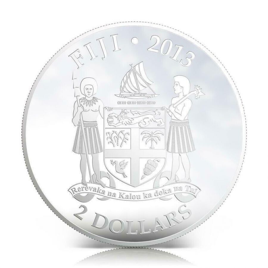 1 Oz Silver Coin 2013 $2 Fiji Dogs & Cats - Wild Cat w/ stone - Otocolobus Manul-classypw.com-3