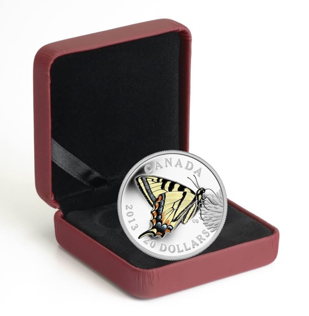 1 Oz Silver Coin 2013 $20 Canada Butterflied of Canada Tiger Swallowtail