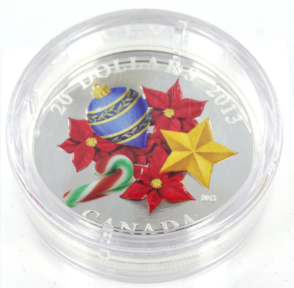 1 Oz Silver Coin 2013 $20 Canada Murano Italy Venetian Glass Candy Cane X-mas-classypw.com-2