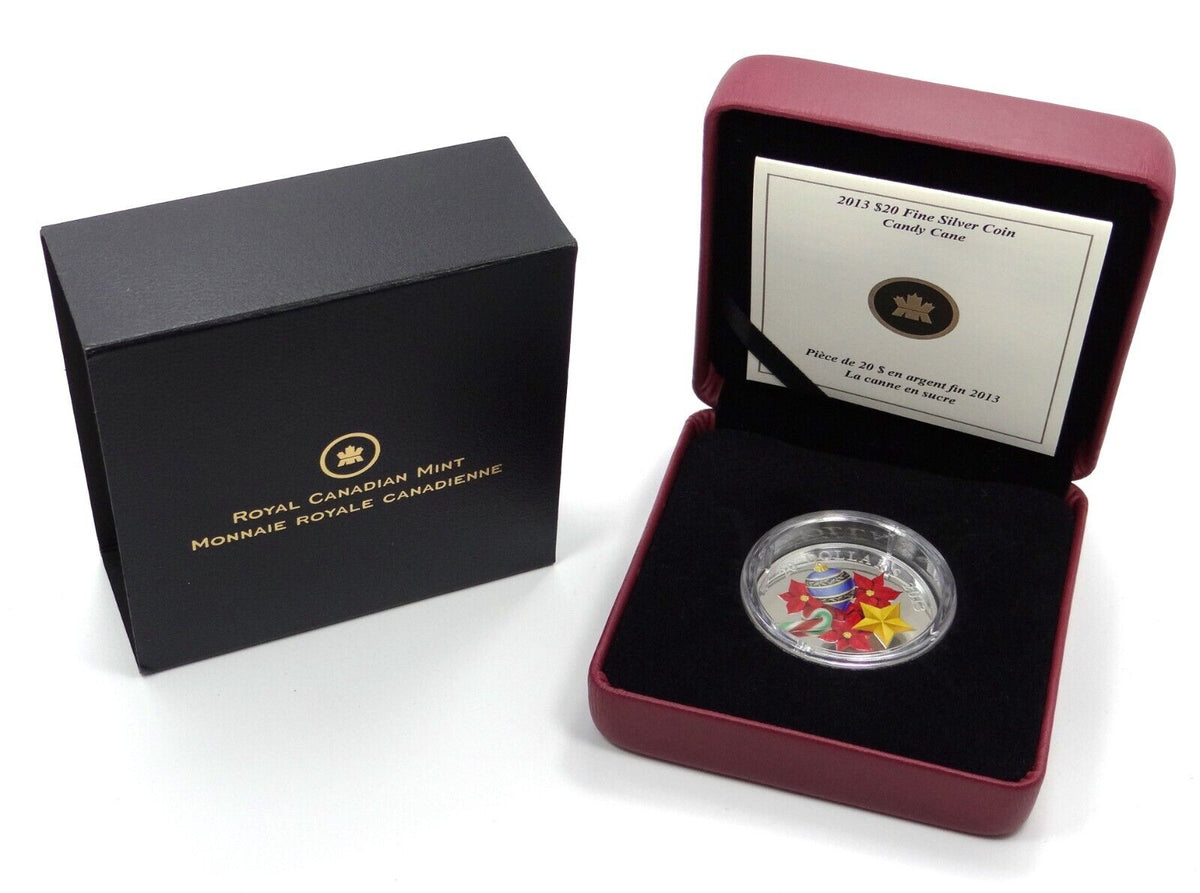 1 Oz Silver Coin 2013 $20 Canada Murano Italy Venetian Glass Candy Cane X-mas-classypw.com-4
