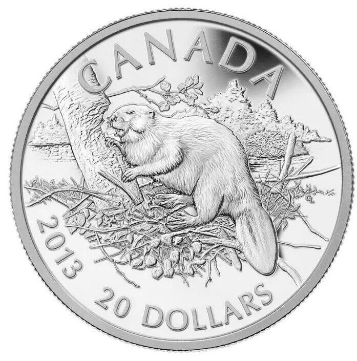 1 Oz Silver Coin 2013 Canada $20 Proof The Beaver-classypw.com-1