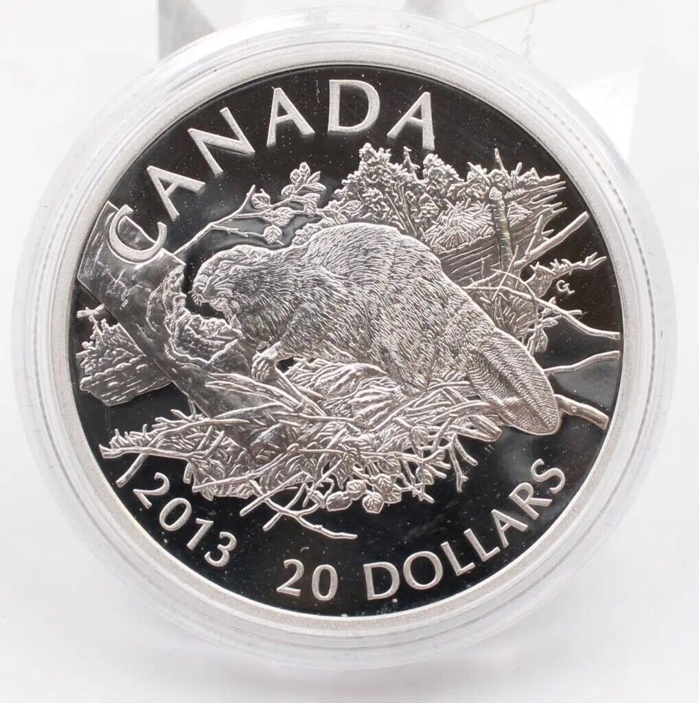 1 Oz Silver Coin 2013 Canada $20 Proof The Beaver-classypw.com-2
