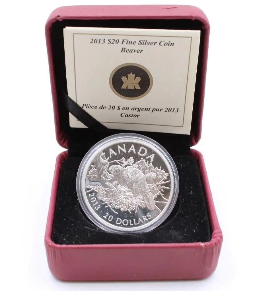 1 Oz Silver Coin 2013 Canada $20 Proof The Beaver-classypw.com-5