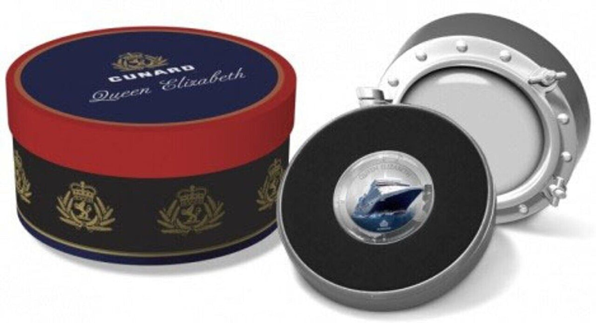 1 Oz Silver Coin 2013 Pitcairn Island $2 Cunard Lines - Queen Elizabeth Compass-classypw.com-2