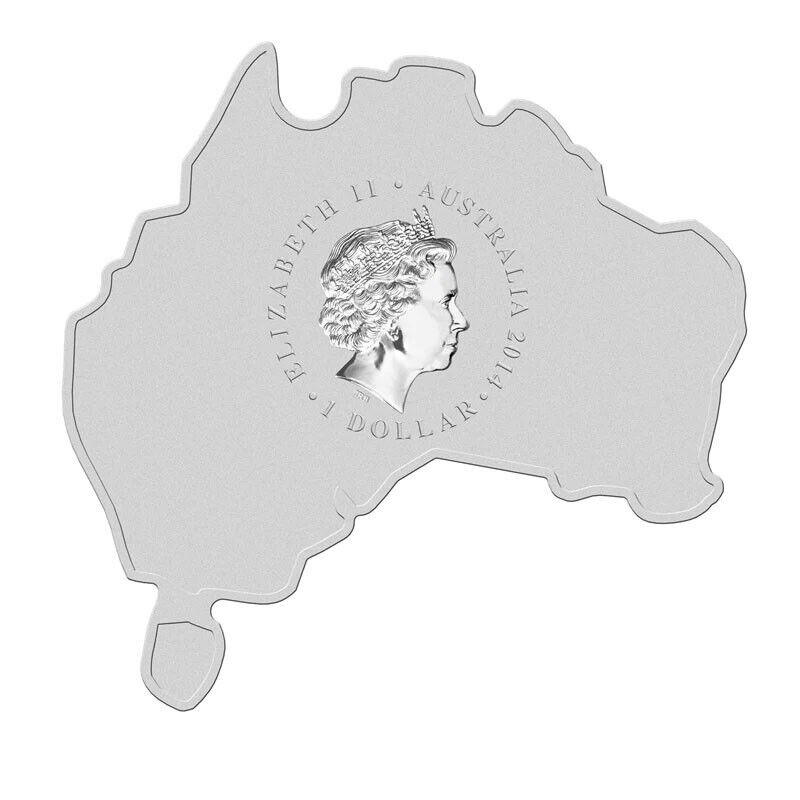 1 Oz Silver Coin 2014 $1 Australia Australian Map Shaped Coin - Crocodile-classypw.com-3