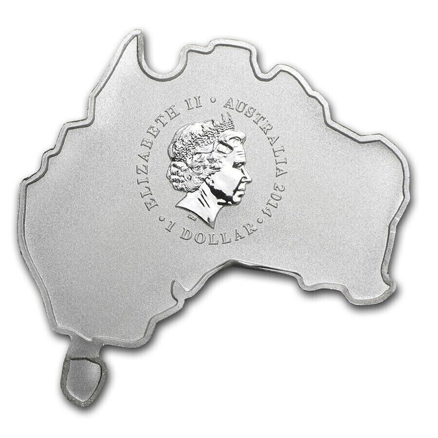 1 Oz Silver Coin 2014 $1 Australia Australian Map Shaped Coin - Koala-classypw.com-2