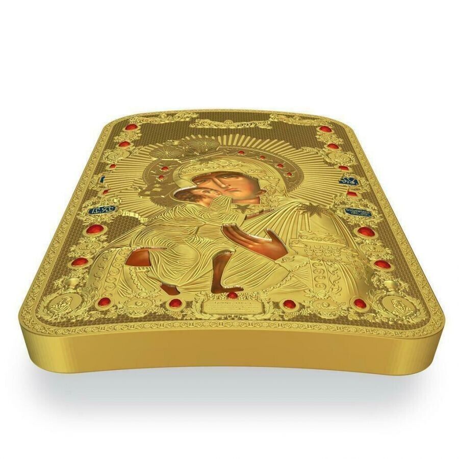 1 Oz Silver Coin 2014 $2 Orthodox Shrines - Feodorovskaya Mother of God - Gilded-classypw.com-4