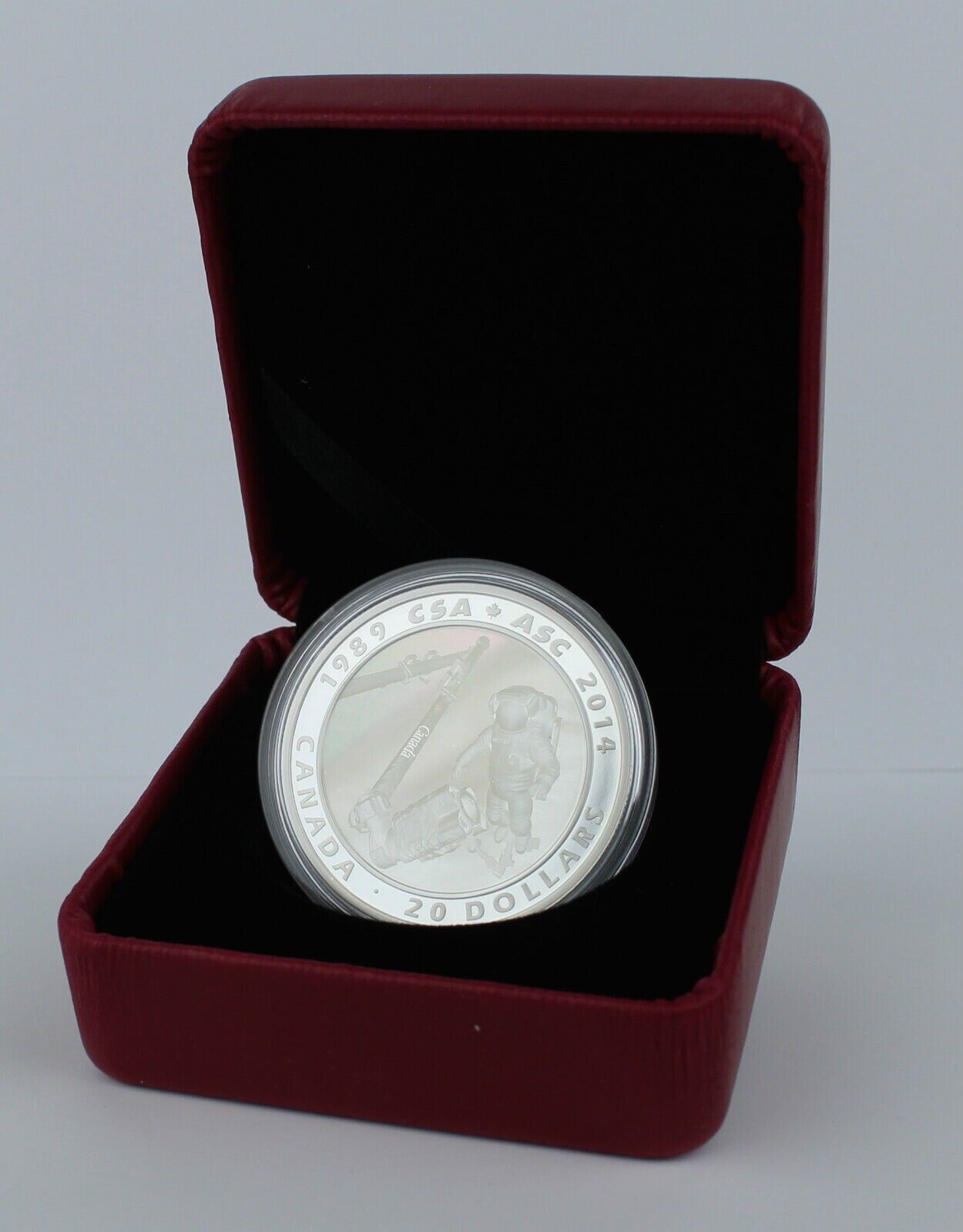 1 Oz Silver Coin 2014 $20 Canada 25th Anniversary Canadian Space Agency Hologram-classypw.com-5
