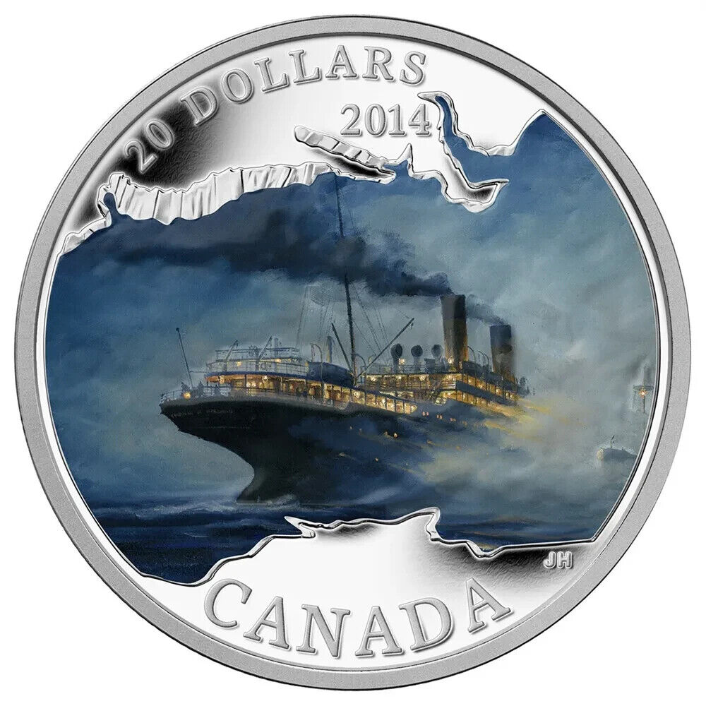 1 Oz Silver Coin 2014 $20 Canada Lost Ships Canadian Waters RMS Empress Ireland-classypw.com-1