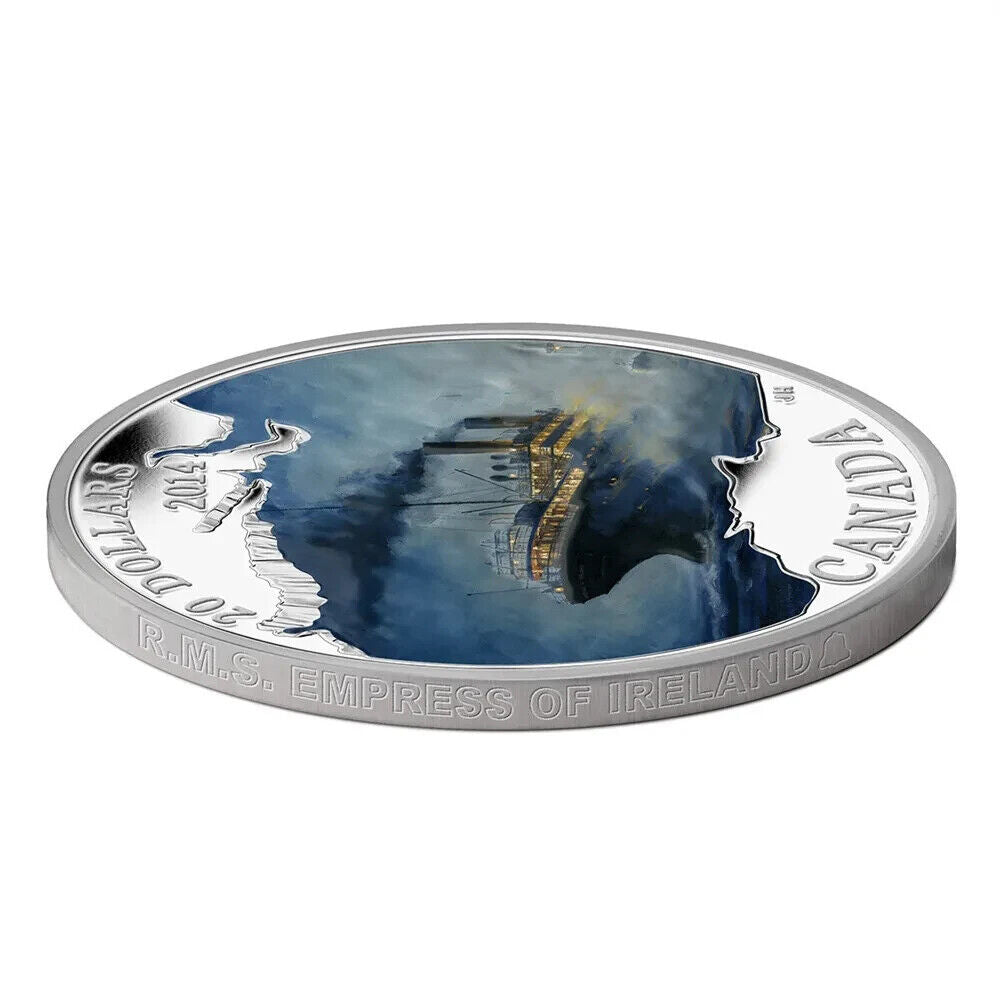 1 Oz Silver Coin 2014 $20 Canada Lost Ships Canadian Waters RMS Empress Ireland-classypw.com-3