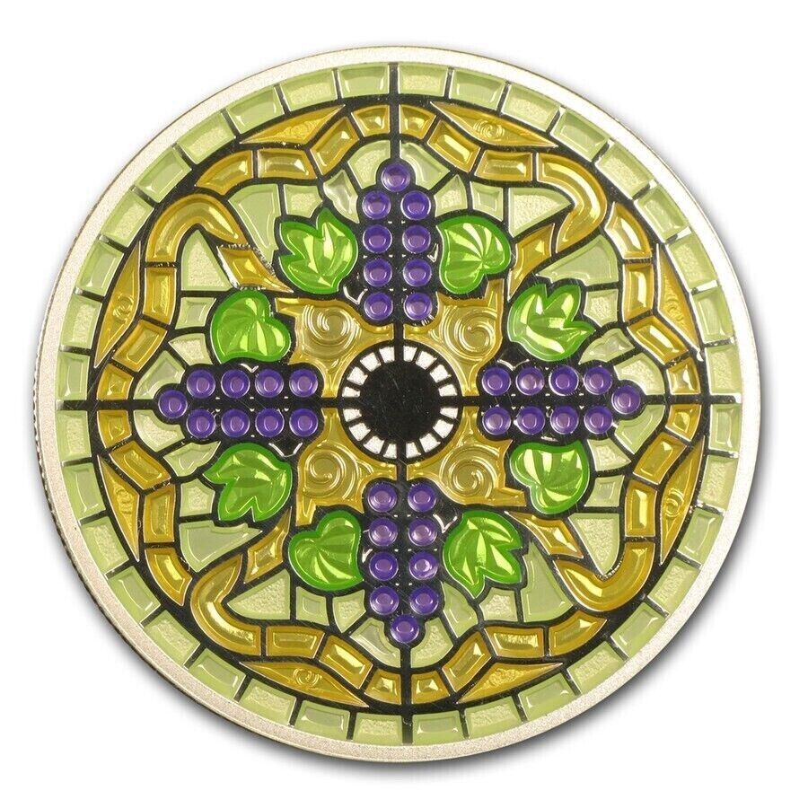 1 Oz Silver Coin 2014 $20 Canada Stained Glass: Casa Loma Enamel Cross-classypw.com-1