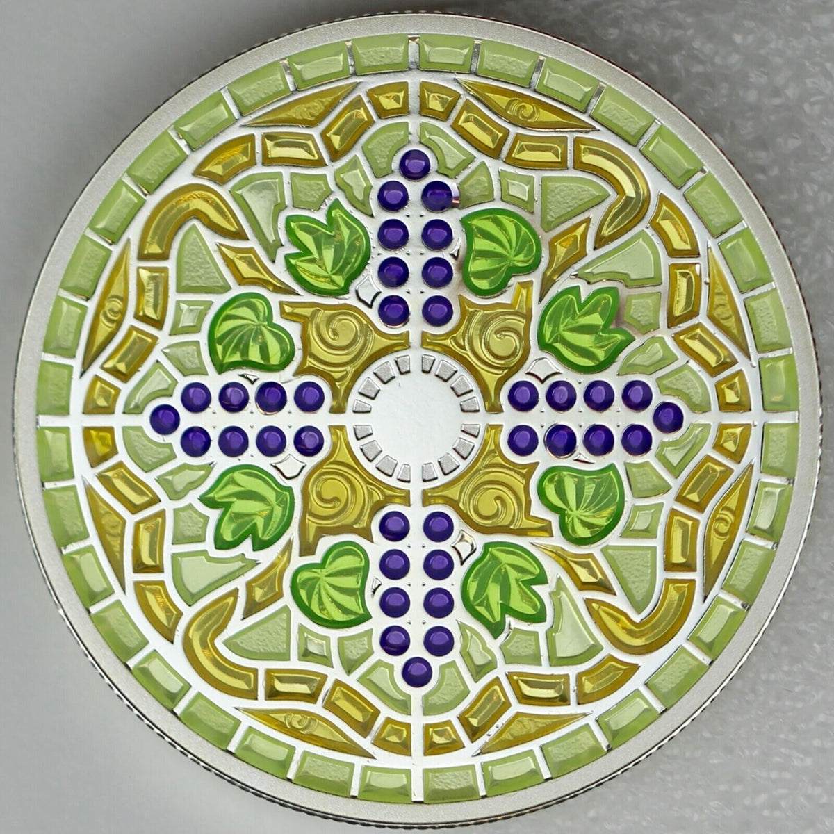 1 Oz Silver Coin 2014 $20 Canada Stained Glass: Casa Loma Enamel Cross-classypw.com-2