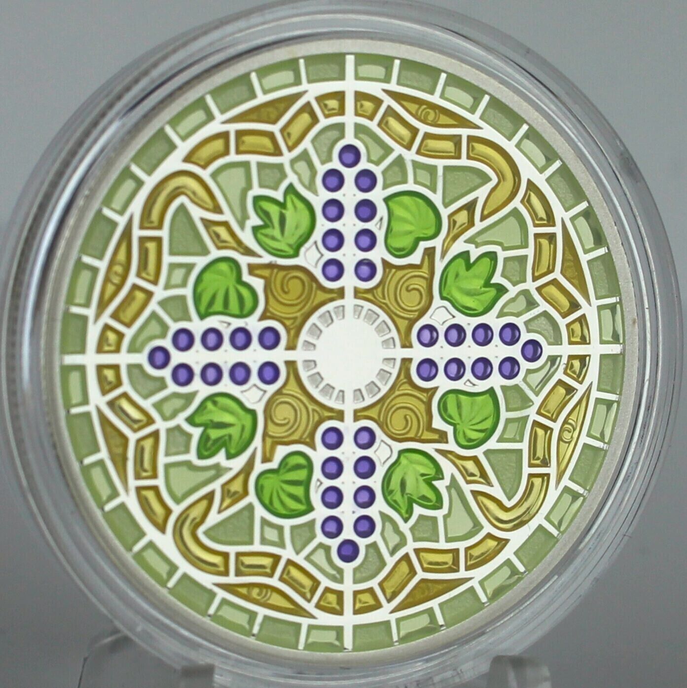 1 Oz Silver Coin 2014 $20 Canada Stained Glass: Casa Loma Enamel Cross-classypw.com-3
